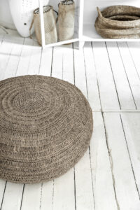 detail from pouffe in natural color