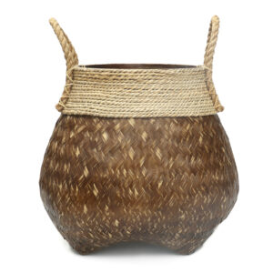 basket with seagrass handles