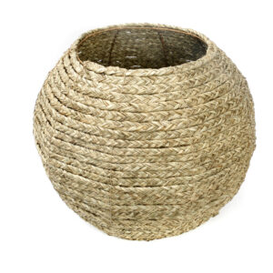 round basket made of water hycinth
