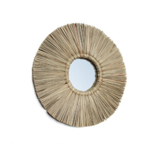 Round Mirror made of natural Alang grass