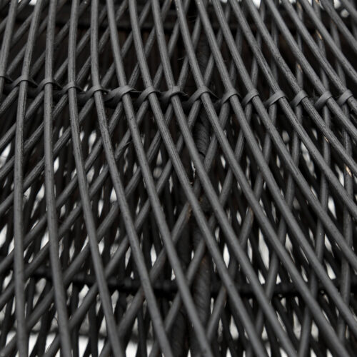 rattan black woven detail