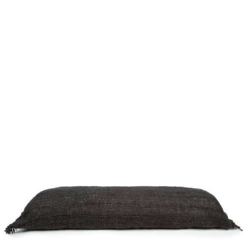 flat photographed cushion in black cotton 35x100