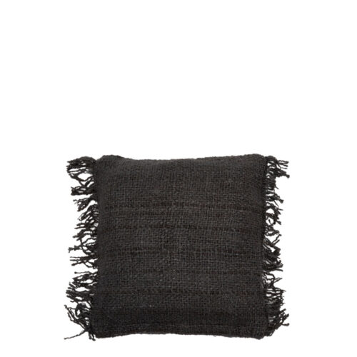 black cotton woven cushion 40x40