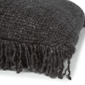detail of black woven cushion 40x40