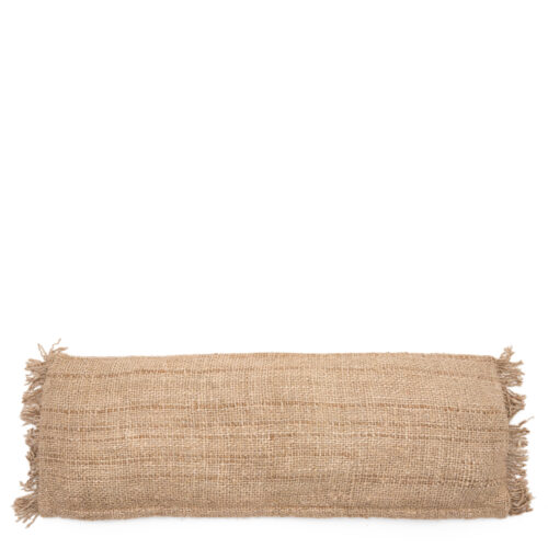 elongated cotton woven cushion in beige