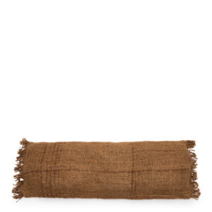 Brown elongated cushion 35x100 coarsely woven from cotton