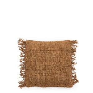 brown woven cotton cushion 40x40
