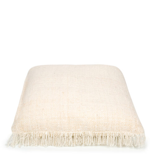 cream flat pillow woven cotton 60 x 60 cm