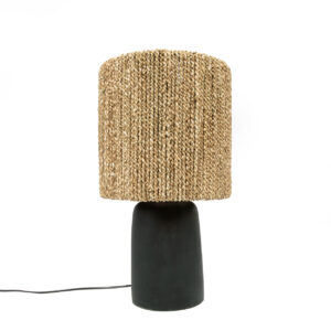 black lamp with seagrass