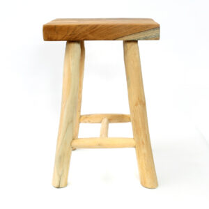 wooden stool photographed from the front