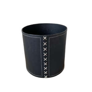 flowerpot photographed black from above