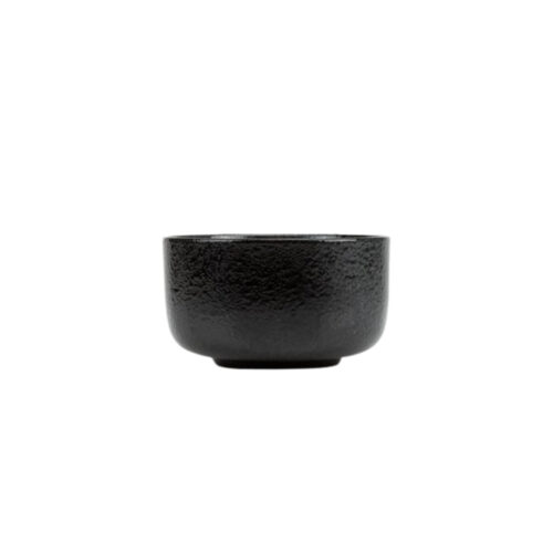 front photo of black bowl on white background