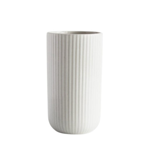white design mug, ribbed on a white background