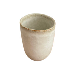 Sand colored mug on white background