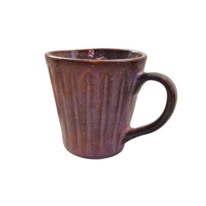cup in mocha color with hint of pink on white background